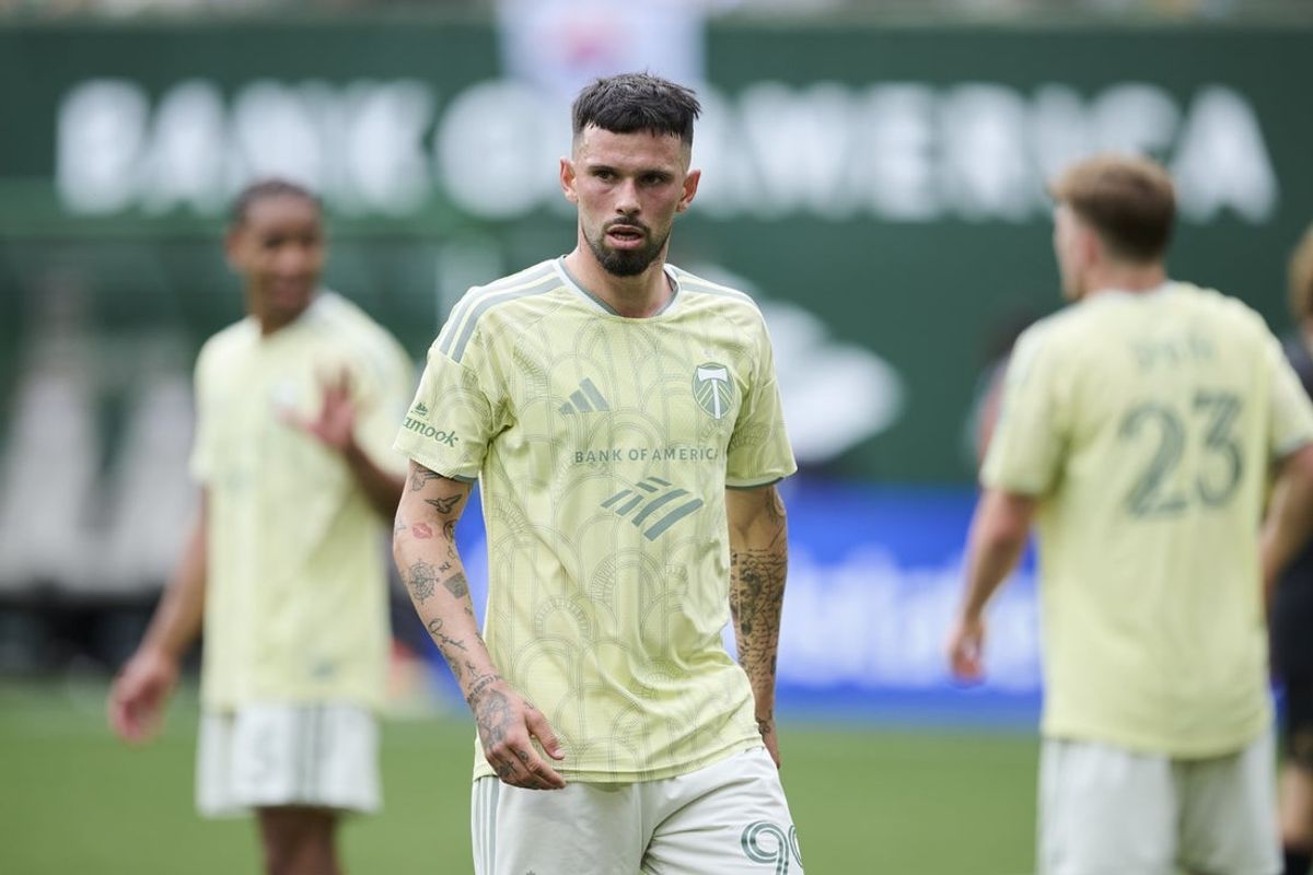 Apr 11, 2026; Portland, Oregon, USA; Portland Timbers forward Kristoffer Velde (99) waits for a corner kick during the second half against Los Angeles FC at Providence Park. Mandatory Credit: Troy Wayrynen-Imagn Images