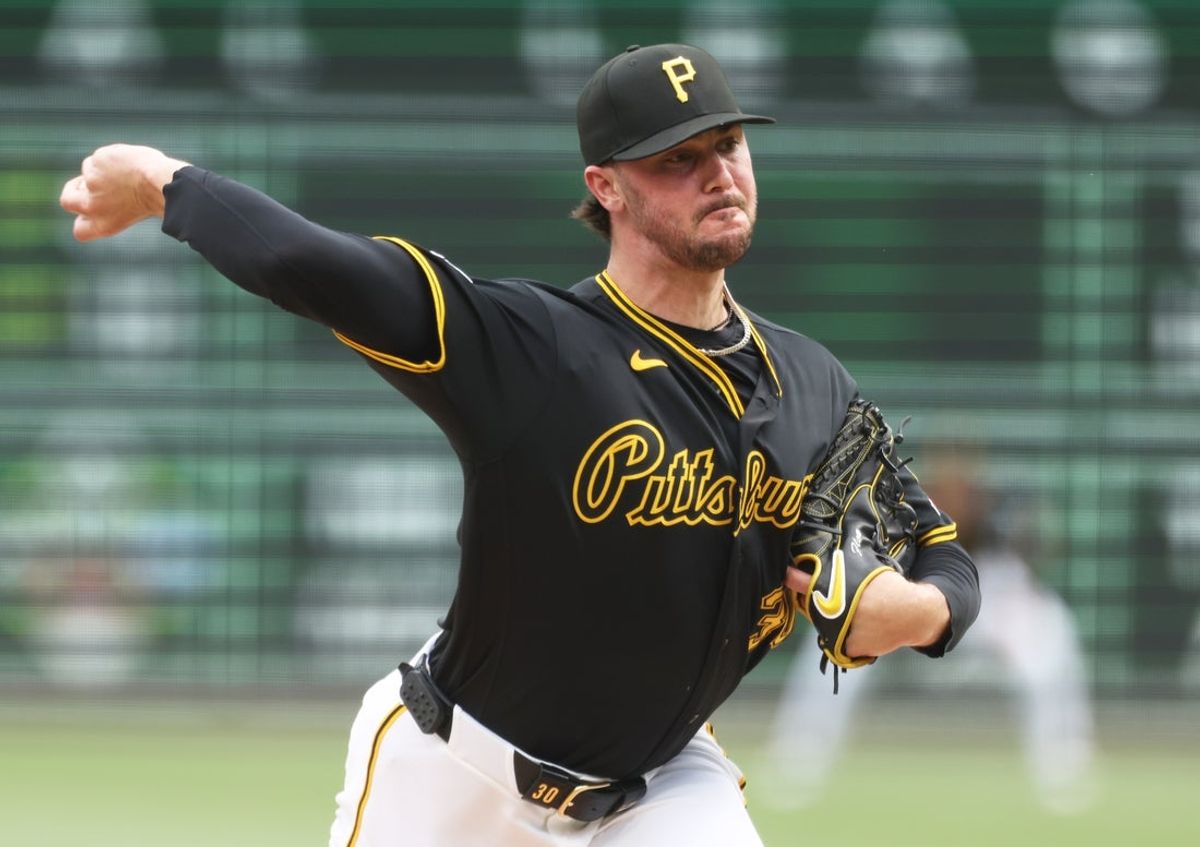 Apr 18, 2026; Pittsburgh, Pennsylvania, USA;  Pittsburgh Pirates starting pitcher Paul Skenes (30) delivers a pitch against the Tampa Bay Rays during the first inning at PNC Park. Mandatory Credit: Charles LeClaire-Imagn Images