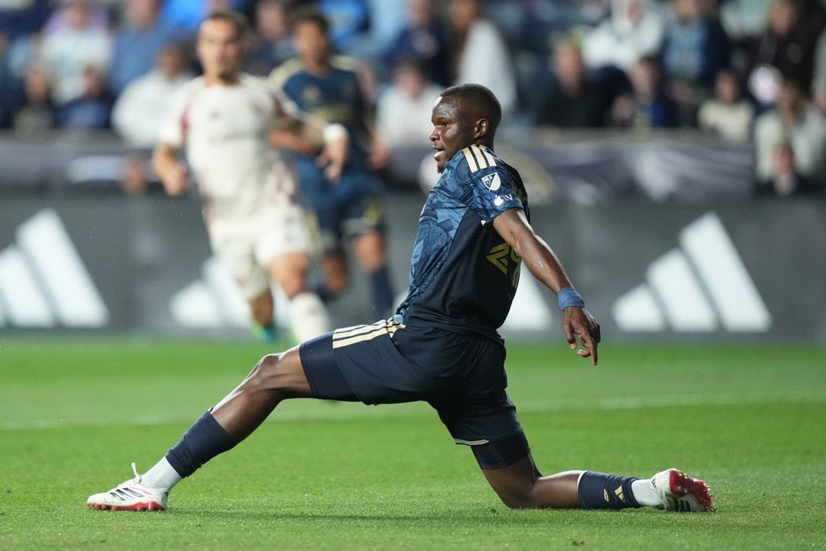 Apr 18, 2026; Chester, Pennsylvania, USA; Philadelphia Union defender Olwethu Makhanya (29) in action against DC United in the first half at Subaru Park. Mandatory Credit: Kyle Ross-Imagn Images