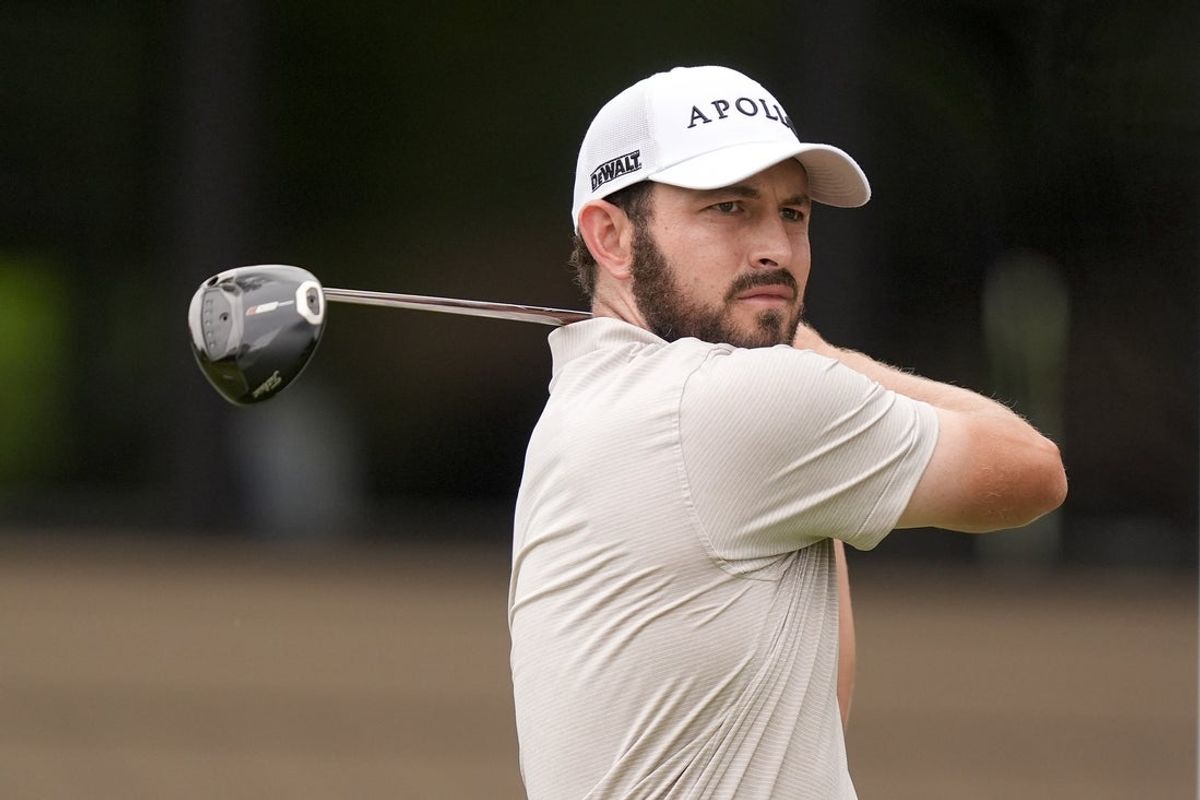 Apr 18, 2026; Hilton Head, South Carolina, USA; Patrick Cantlay watches his ball on the third hole during the final round of the RBC Heritage golf tournament. Mandatory Credit: Jim Dedmon-Imagn Images