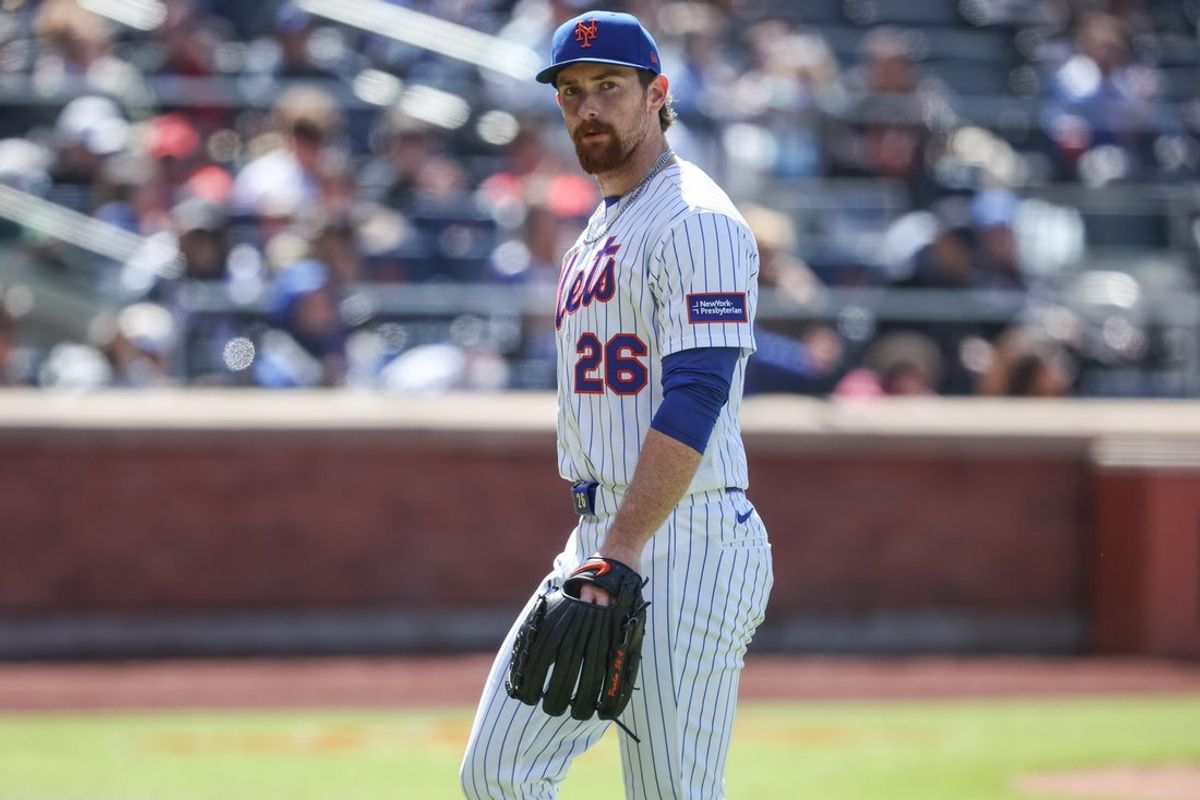 Apr 26, 2026; New York City, New York, USA;  New York Mets starting pitcher Nolan McLean (26) walks off the field after getting taken out of the game in the sixth inning against the Colorado Rockies at Citi Field. Mandatory Credit: Wendell Cruz-Imagn Images