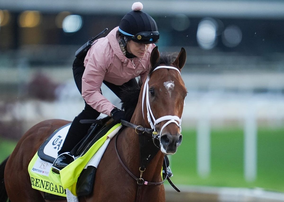 2026 Kentucky Derby contender Renegade during a morning training session during Kentucky Derby week at Churchill Downs. The horse is trained by Todd Pletcher. April 29, 2026