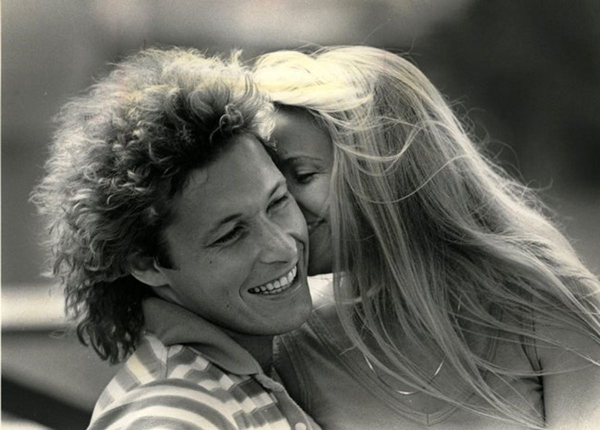 September 9, 1983; Detroit, MI, USA, USA; Ron Duguay and girlfriend Robin Bobo share a moment. Mandatory Credit: Mary Schroeder-USA TODAY NETWORK via Imagn Images