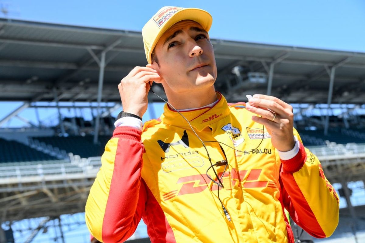 Chip Ganassi Racing driver Alex Palou (10) prepares to get in his car Thursday, May 14, 2026, during practice for the 110th running of the Indianapolis 500 at Indianapolis Motor Speedway.