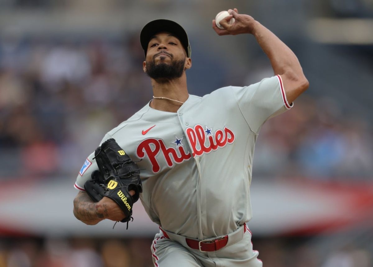May 16, 2026; Pittsburgh, Pennsylvania, USA; Philadelphia Phillies starting pitcher Cristopher Sanchez (61) delivers a pitch against the Pittsburgh Pirates during the first inning at PNC Park. Mandatory Credit: Charles LeClaire-Imagn Images