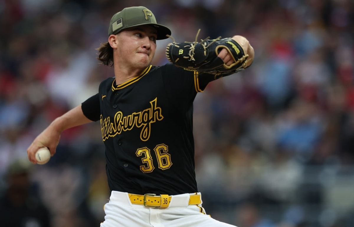 May 16, 2026; Pittsburgh, Pennsylvania, USA; Pittsburgh Pirates starting pitcher Bubba Chandler (36) pitches against the Philadelphia Phillies during the second inning at PNC Park. Mandatory Credit: Charles LeClaire-Imagn Images
