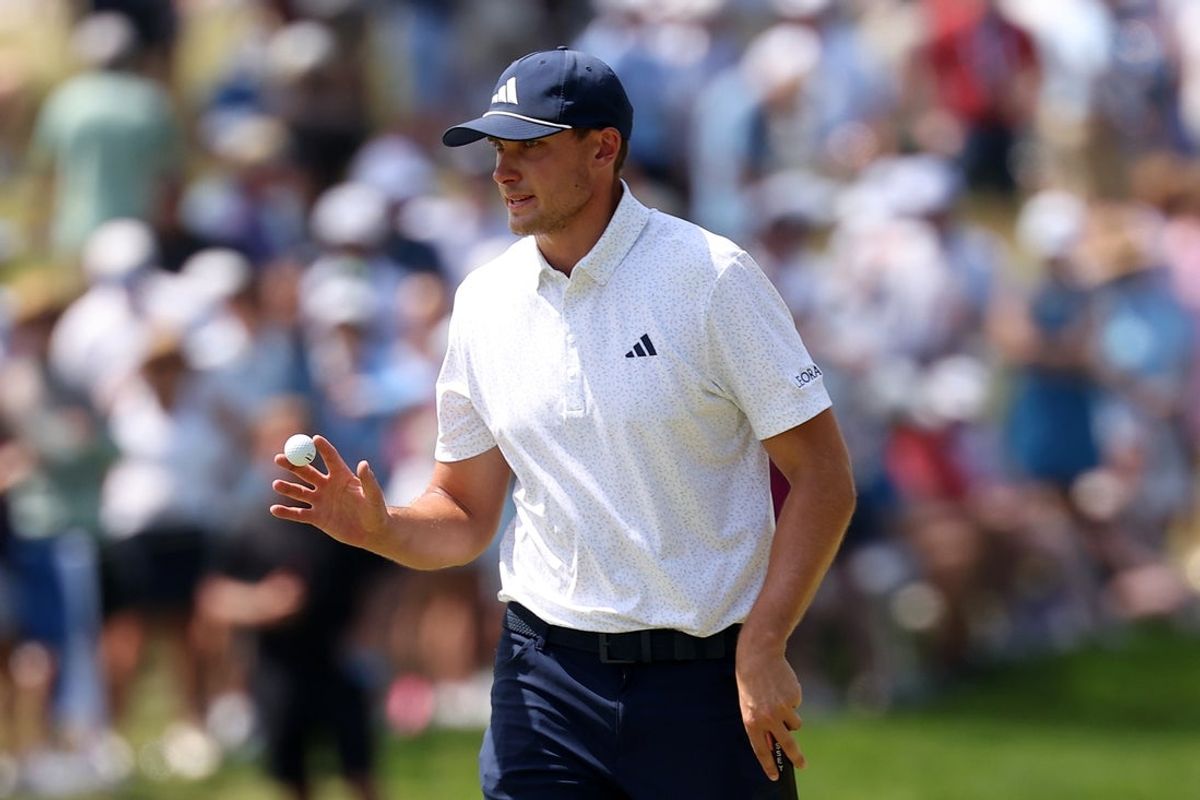 Ludvig Aberg during the final round of the PGA Championship on May 17, 2026 in Newtown Square, Penn.; Credit: Bill Streicher-Imagn Images