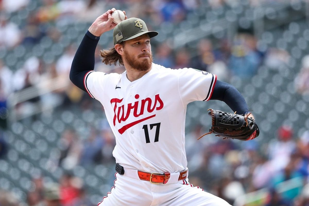 May 17, 2026; Minneapolis, Minnesota, USA; Minnesota Twins starting pitcher Bailey Ober (17) delivers a pitch against the Milwaukee Brewers during the second inning at Target Field. Mandatory Credit: Matt Krohn-Imagn Images