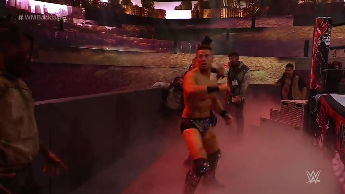 Here we see The Miz surrounded by zombies at Wrestlemania Backlash for reasons.