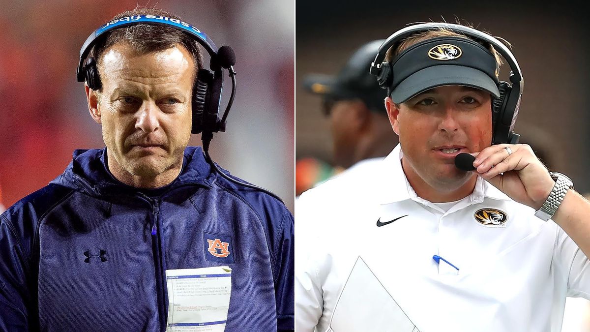 College football coaches Bryan Harsin (Auburn) and Eli Drinkwitz (Missouri) are both on the hot seat