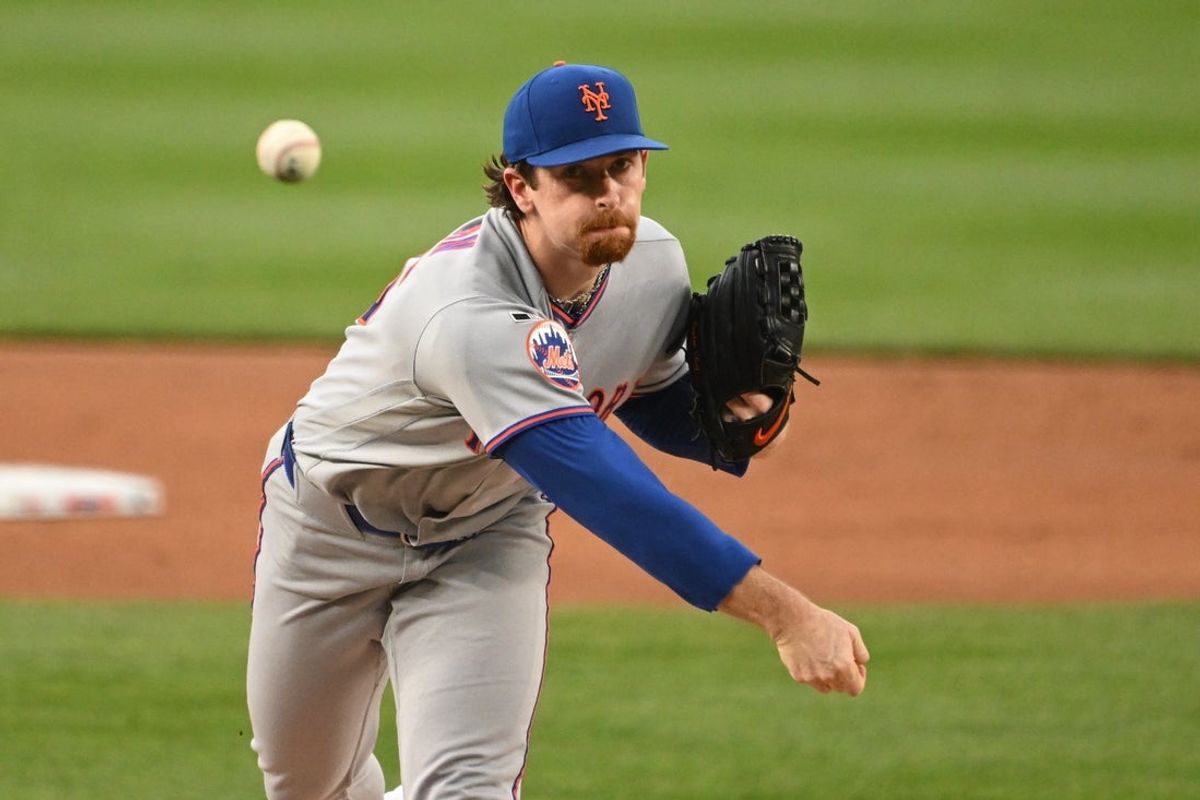 May 19, 2026; Washington, District of Columbia, USA;  New York Mets starting pitcher Nolan McLean (26) throws a pitch against the Washington Nationals during the first inning at Nationals Park. Mandatory Credit: Rafael Suanes-Imagn Images