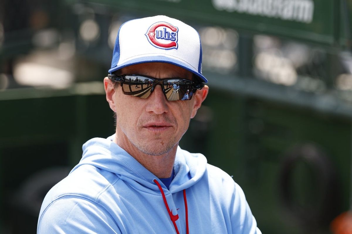 May 22, 2026; Chicago, Illinois, USA; Chicago Cubs manager Craig Counsell (11) looks on from the dugout before a baseball game against the Houston Astros at Wrigley Field. Mandatory Credit: Kamil Krzaczynski-Imagn Images