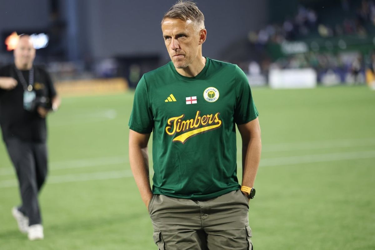 May 23, 2026; Portland, Oregon, USA;  Portland Timbers head coach Phil Neville walks off the pitch after the Timbers 3-1 loss to San Jose Earthquakes at Providence Park. Mandatory Credit: Jaime Valdez-Imagn Images
