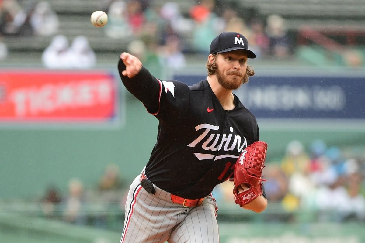 May 24, 2026; Boston, Massachusetts, USA;  Minnesota Twins starting pitcher Bailey Ober (17) pitches during the first inning against the Boston Red Sox at Fenway Park. Mandatory Credit: Bob DeChiara-Imagn Images