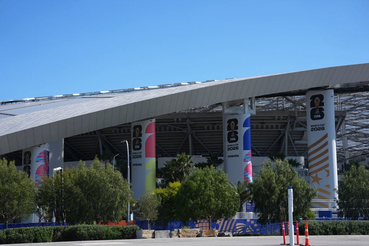 May 25, 2026; Inglewood, CA, USA; A general overall view of Sofi Stadium (Los Angeles Stadium), a host site for the 2026 FIFA World Cup.  Mandatory Credit: Kirby Lee-Imagn Images