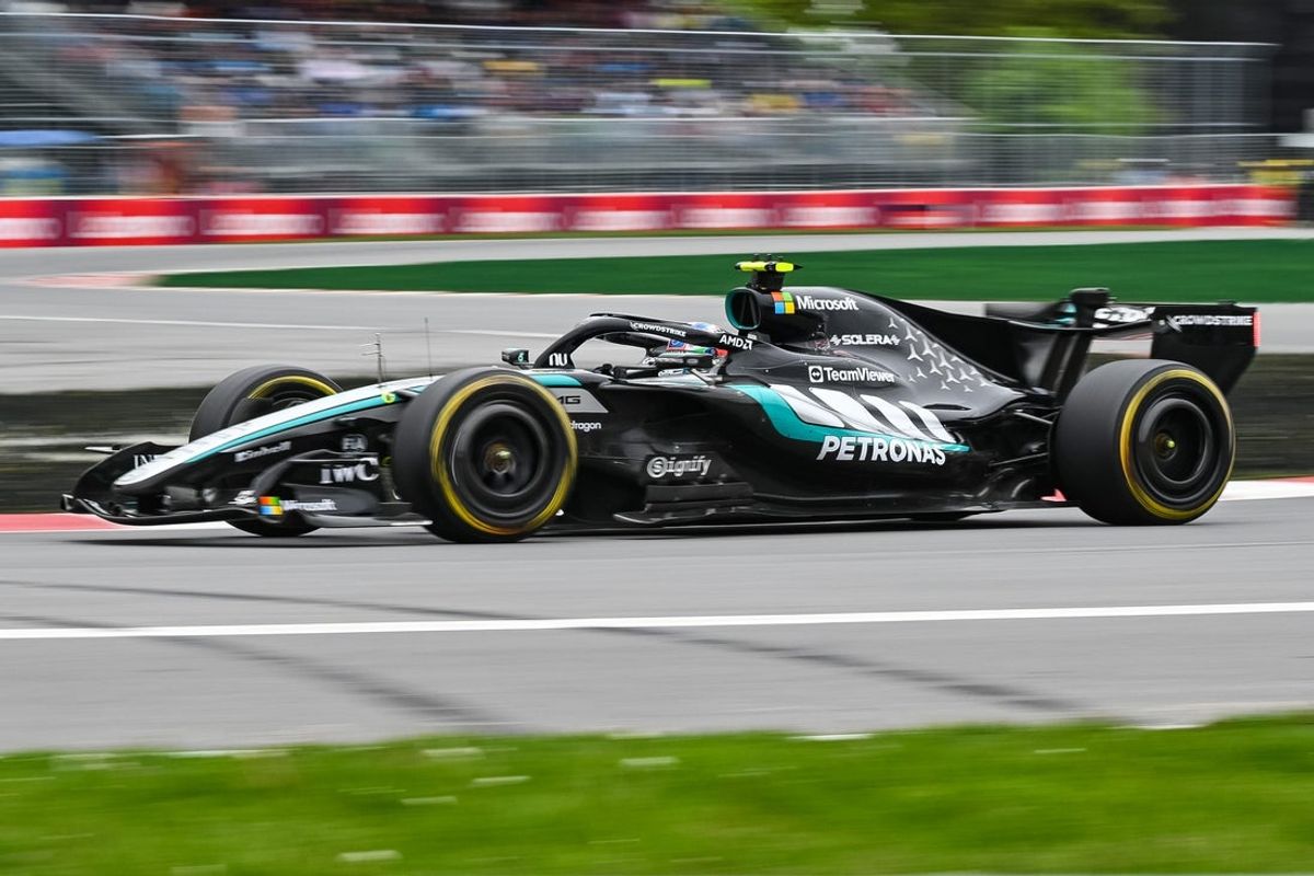 May 24, 2026; Montreal, Quebec, CANADA; Mercedes driver Kimi Antonelli (12) during the Lenovo Grand Prix Du Canada at Circuit Gilles-Villeneuve. Mandatory Credit: David Kirouac-Imagn Images