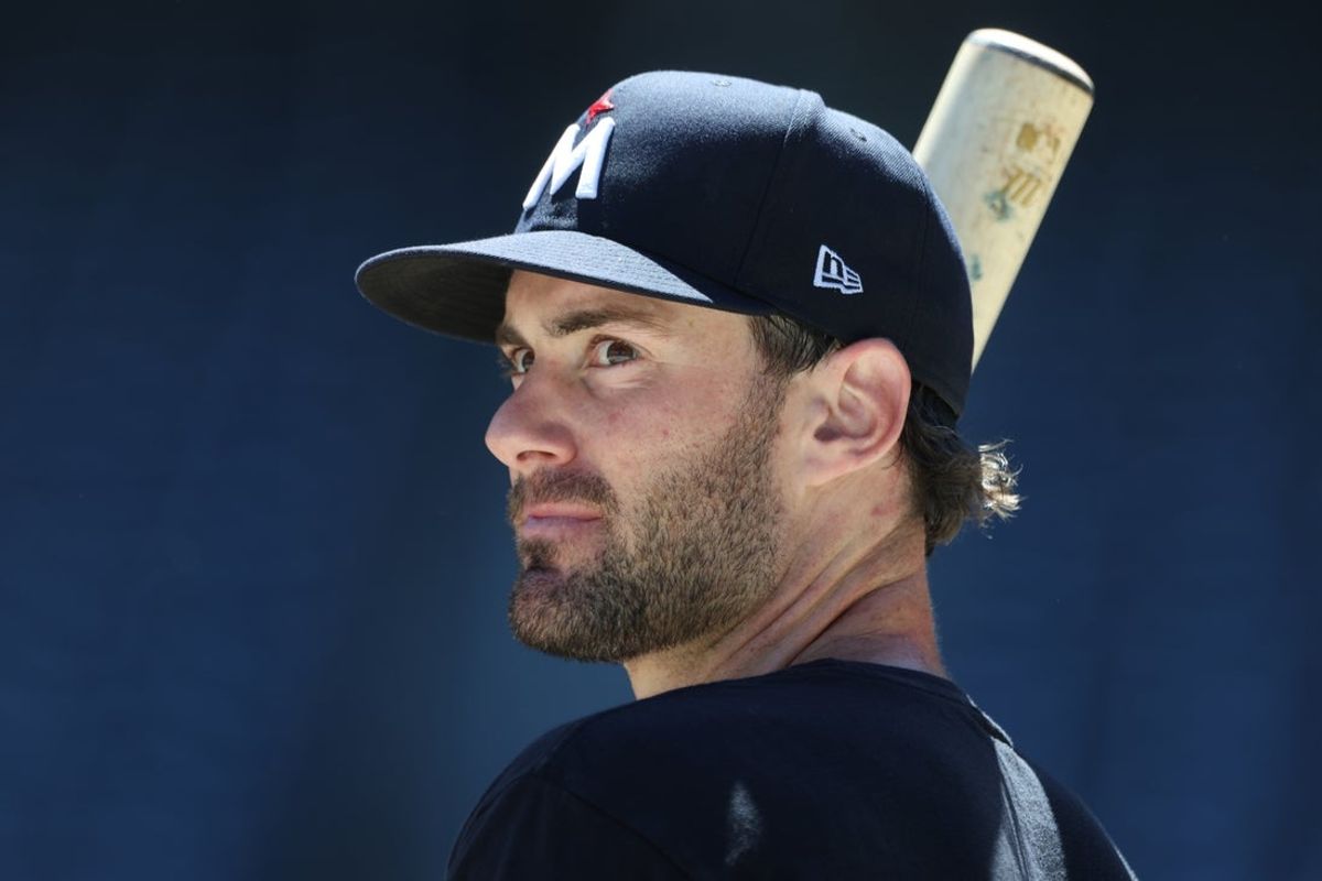 May 30, 2026; Pittsburgh, Pennsylvania, USA;  Minnesota Twins outfielder Ryan Kreidler (5) at the batting cage before the game against the Pittsburgh Pirates at PNC Park. Mandatory Credit: Charles LeClaire-Imagn Images