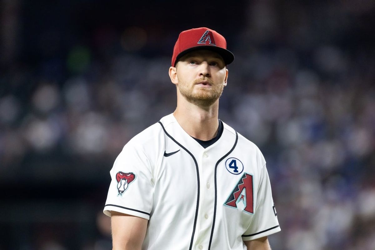 Jun 2, 2026; Phoenix, Arizona, USA; Arizona Diamondbacks pitcher Michael Soroka in the second inning against the Los Angeles Dodgers at Chase Field. Mandatory Credit: Mark J. Rebilas-Imagn Images