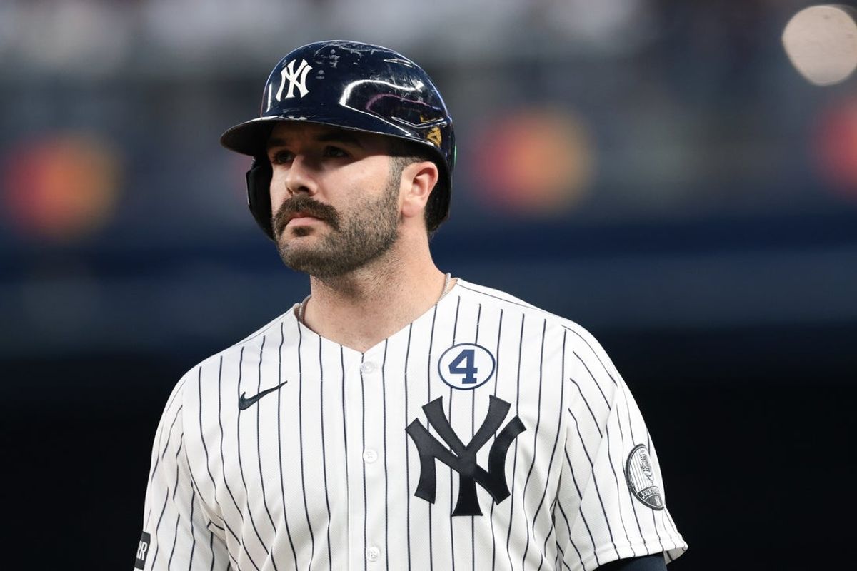 Jun 2, 2026; Bronx, New York, USA; New York Yankees catcher Austin Wells (28) reacts during the fourth inning against the Cleveland Guardians at Yankee Stadium. Mandatory Credit: Vincent Carchietta-Imagn Images