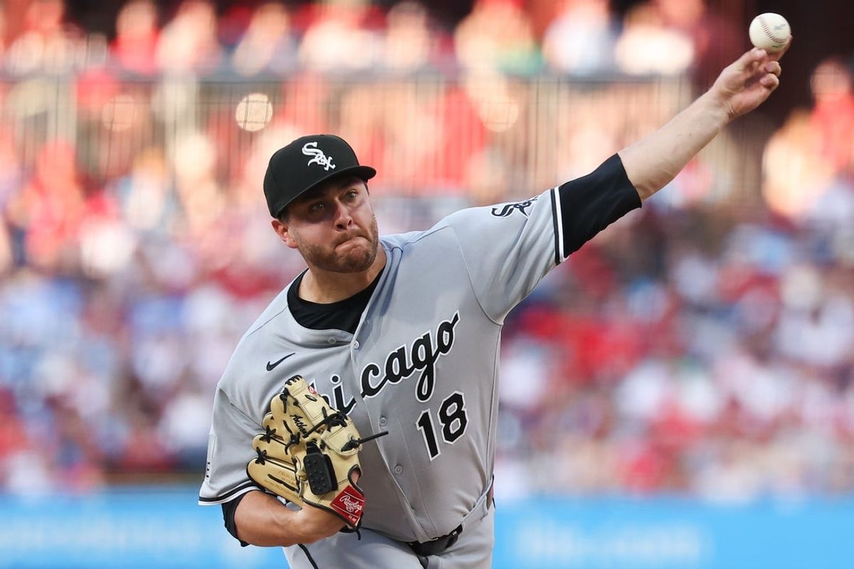Jun 5, 2026; Philadelphia, Pennsylvania, USA; Chicago White Sox pitcher Anthony Kay (18) throws a pitch during the second inning against the Philadelphia Phillies at Citizens Bank Park. Mandatory Credit: Bill Streicher-Imagn Images