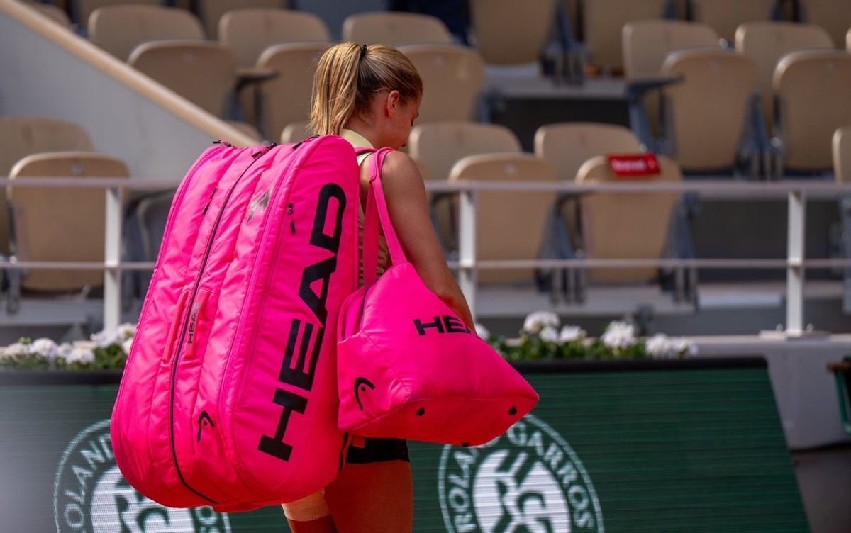 Jun 6, 2026; Paris, France; Maja Chwalinska of Poland leaves the court after losing the women’s singles final against Mirra Andreeva on day 14 at Stade Roland Garros. Mandatory Credit: Susan Mullane-Imagn Images