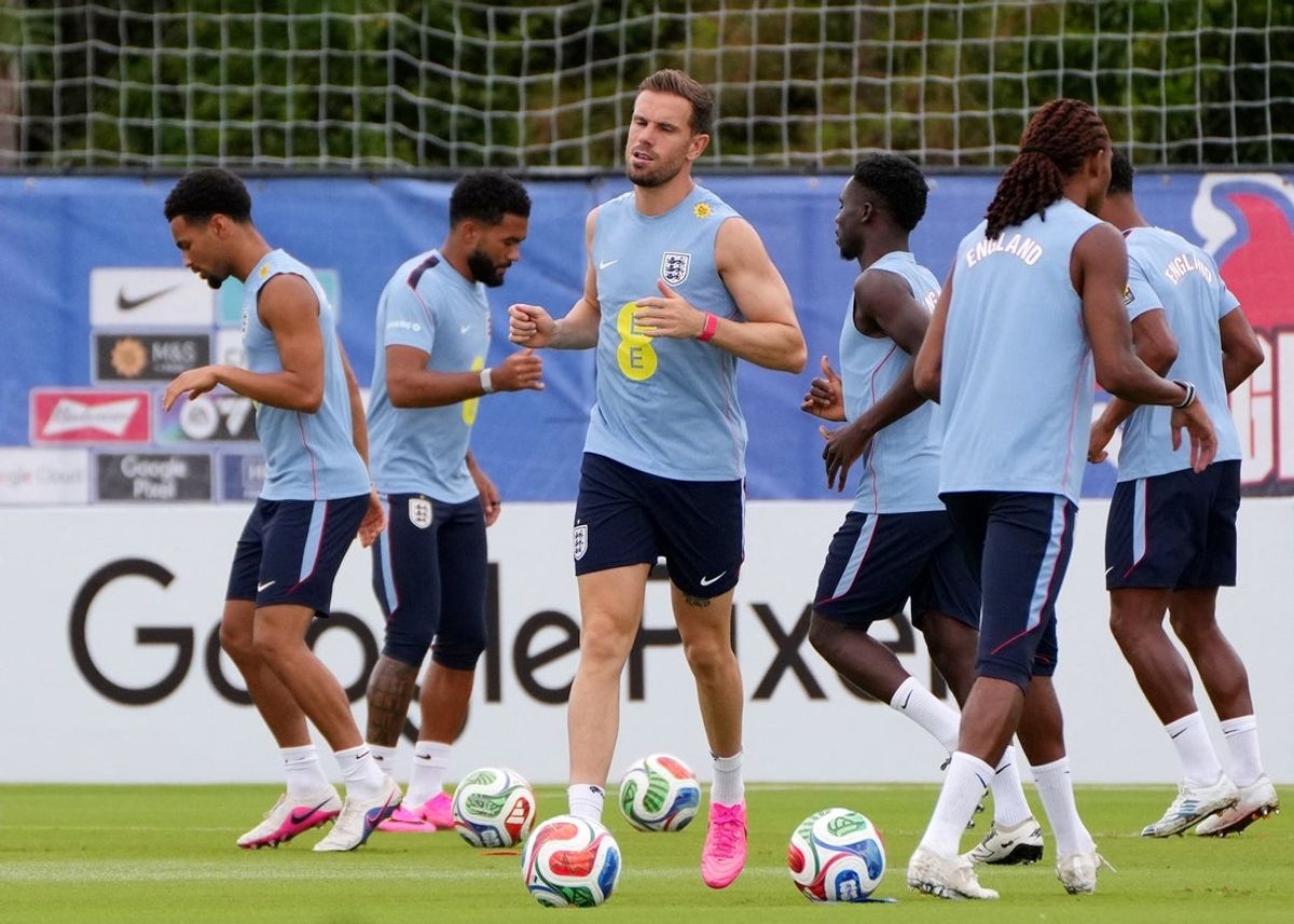 June 9, 2026; Palm Beach Gardens, Florida, U.S.; England's Jordan Henderson during training.  Mandatory Credit: Jim Rassol-Imagn Images