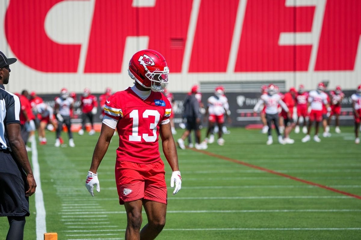 Jun 9, 2026; Kansas City, MO, USA; Kansas City Chiefs wide receiver Cyrus Allen (13) runs drills during the Kansas City Chiefs mandatory mini-camp at the Chiefs practice facility. Mandatory Credit: Denny Medley-Imagn Images
