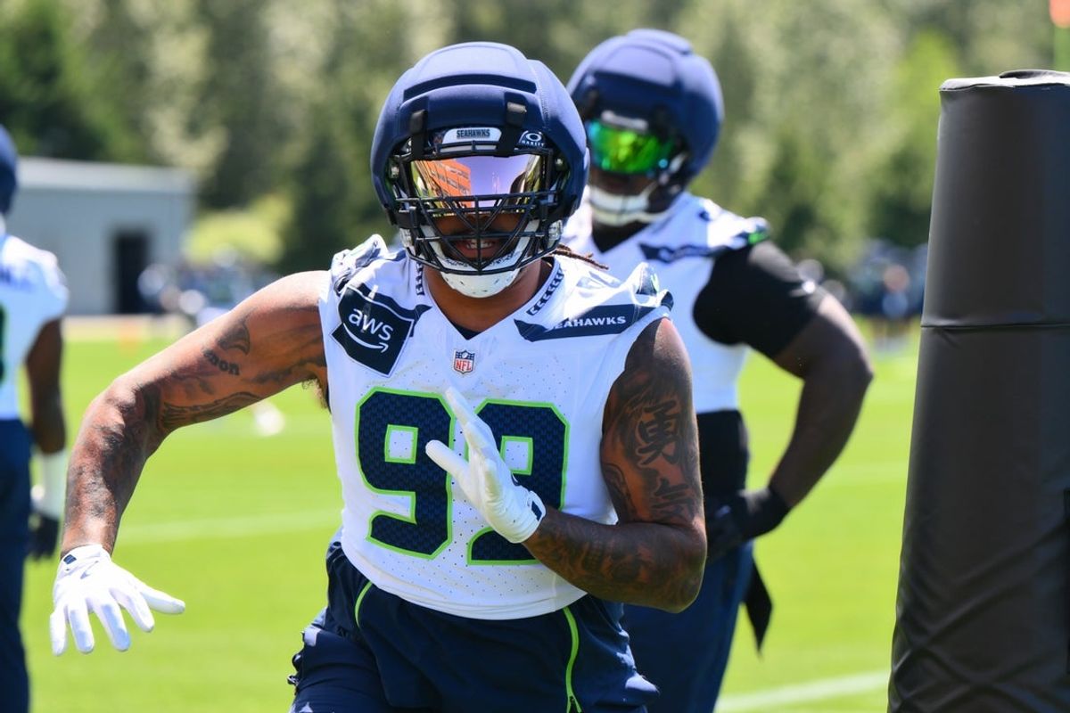 Seahawks defensive lineman Leonard Williams agreed to a three-year contract extension worth up to $90 million. Mandatory Credit: Steven Bisig-Imagn Images