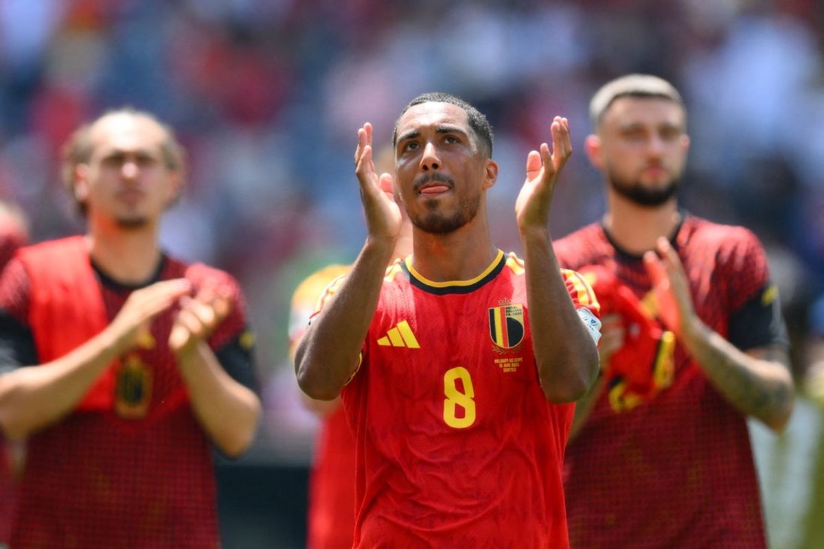 June 15, 2026; Seattle, Washington, U.S.; Belgium's Youri Tielemans reacts after the match.  Mandatory Credit: Steven Bisig-Imagn Images
