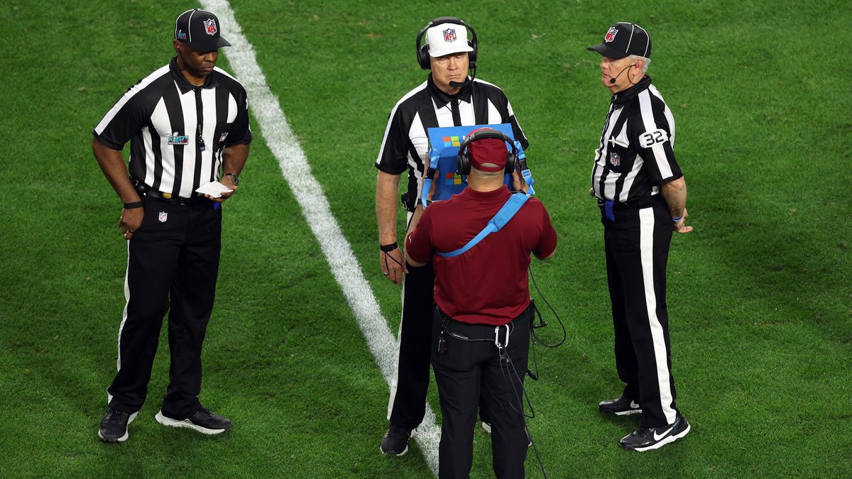 The Super Bowl officials, undoubtedly stopping the fun again to review something dumb,