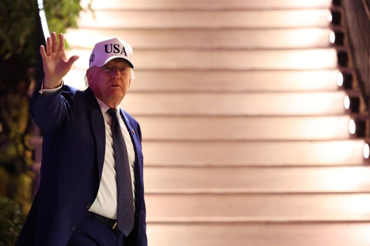 Jun 14, 2026; Washington, D.C., USA; President Donald Trump waves while returning to the White House at the conclusion of UFC Freedom 250 at the White House South Lawn. Mandatory Credit: Amber Searls-Imagn Images
