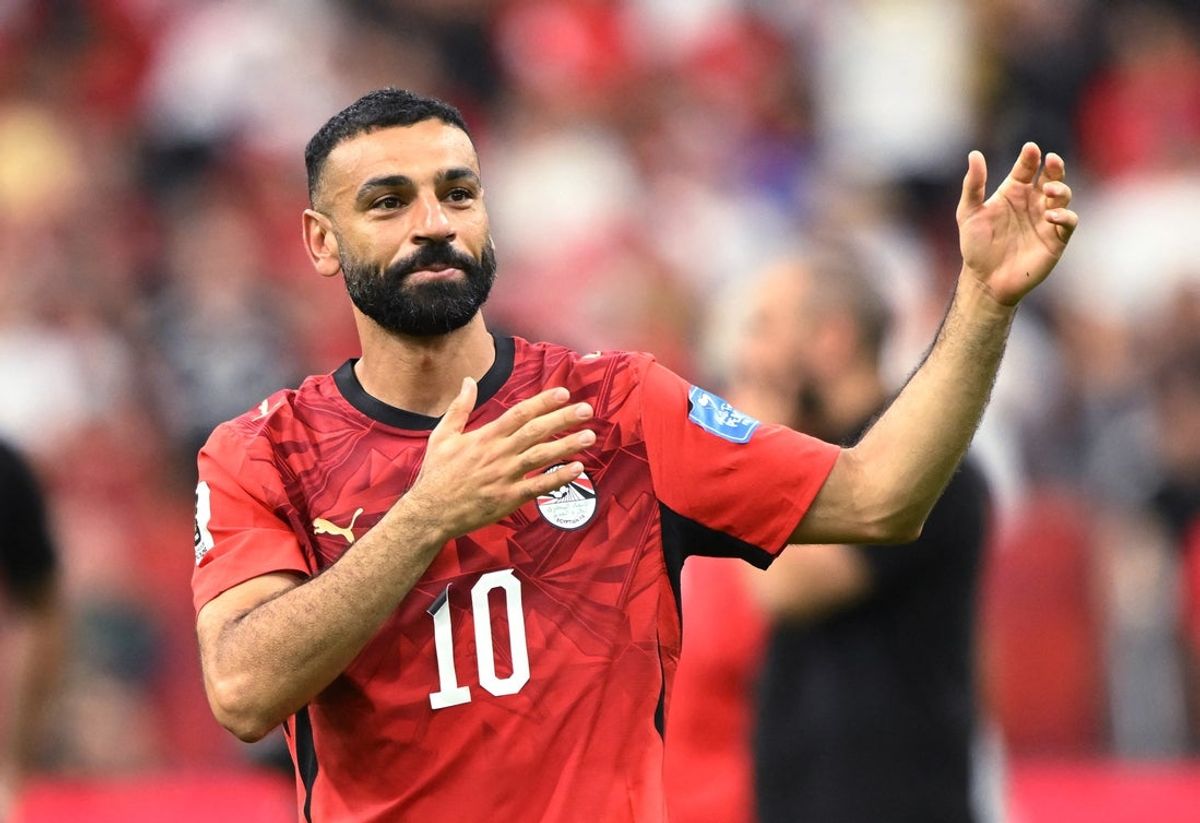 June 21, 2026; Vancouver, Canada; Egypt's Mohamed Salah celebrates after the match.  Mandatory Credit: Anne-Marie Sorvin-Imagn Images