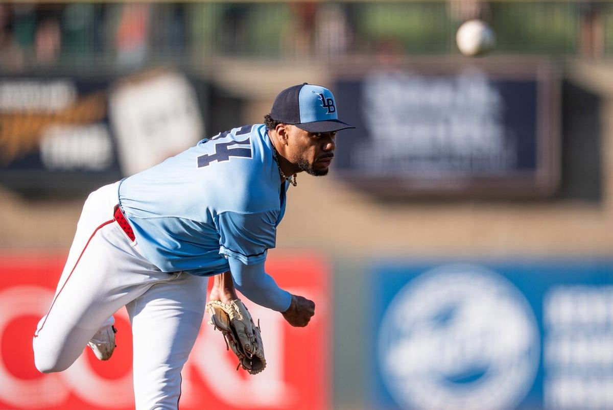 Louisville Bats rehab pitcher Hunter Greene delivers against the St. Paul Saints during a rehabilitation assignment at Louisville Slugger Field in Louisville, Ky., on June 23, 2026. Greene, a starting pitcher for the Cincinnati Reds, is working his way back after elbow surgery in March.