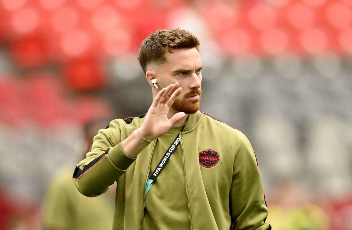 June 24, 2026; Vancouver, Canada; Canada's Joel Waterman walks on the pitch before the match.  Mandatory Credit: Anne-Marie Sorvin-Imagn Images