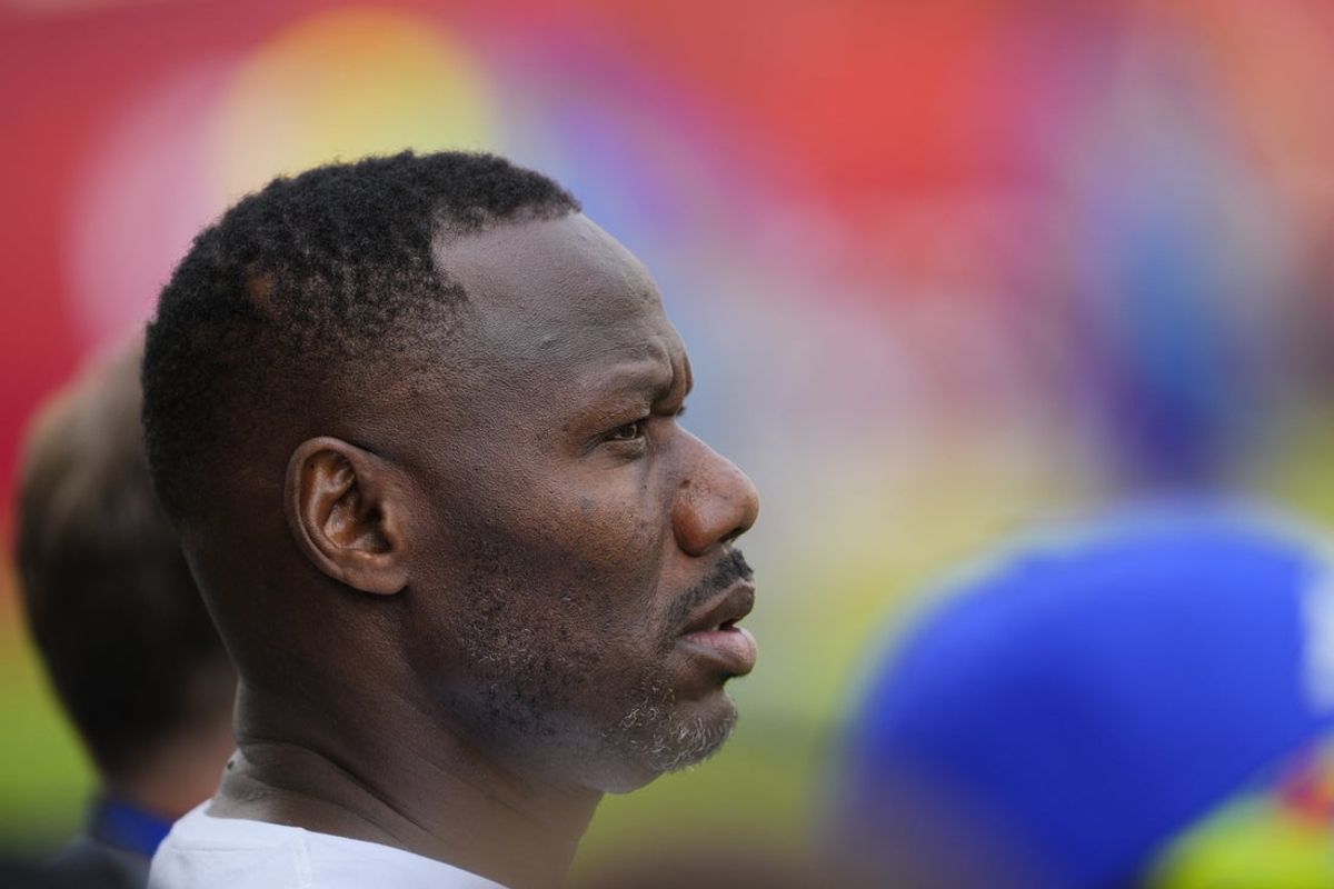 June 26, 2026; Toronto, Canada; Senegal coach Pape Thiaw before the match.  Mandatory Credit: Kevin Sousa-Imagn Images