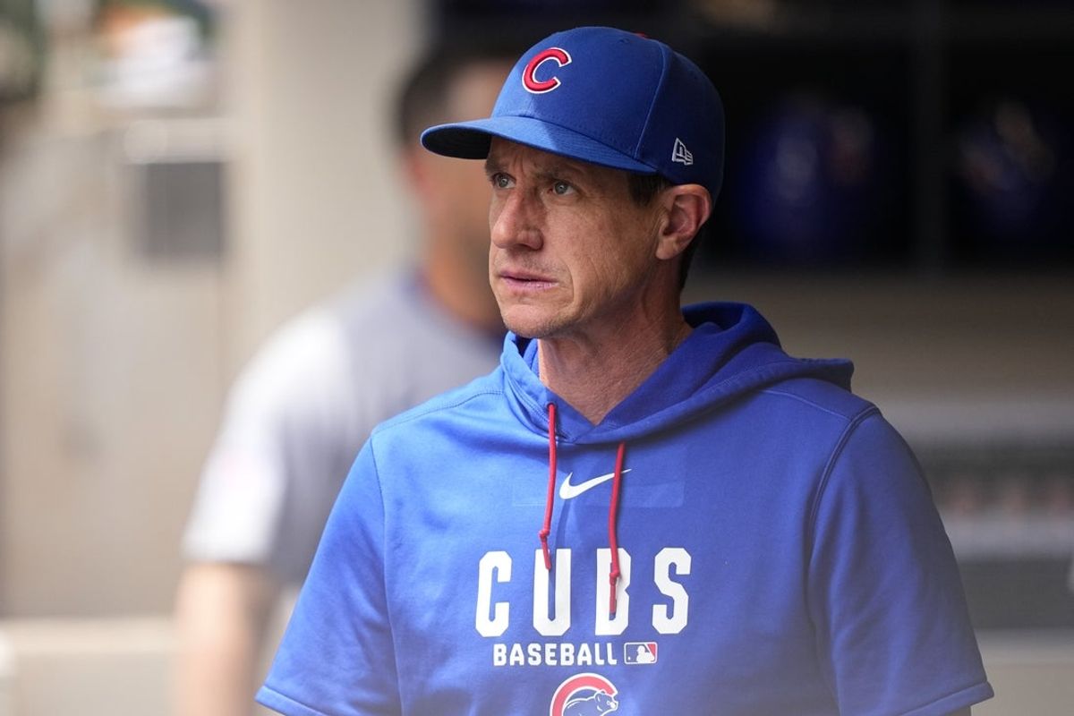 Jun 28, 2026; Milwaukee, Wisconsin, USA;  Chicago Cubs manager Craig Counsell (11) looks on from the dugout prior to during the game against the Milwaukee Brewers at American Family Field. Mandatory Credit: Jeff Hanisch-Imagn Images