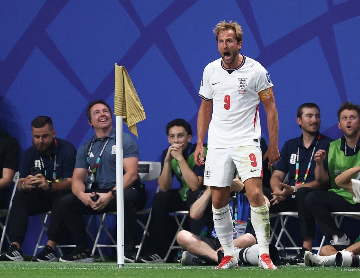 July 1, 2026; Atlanta, Georgia, U.S.; England's Harry Kane celebrates scoring their second goal.  Mandatory Credit: Brett Davis-Imagn Images