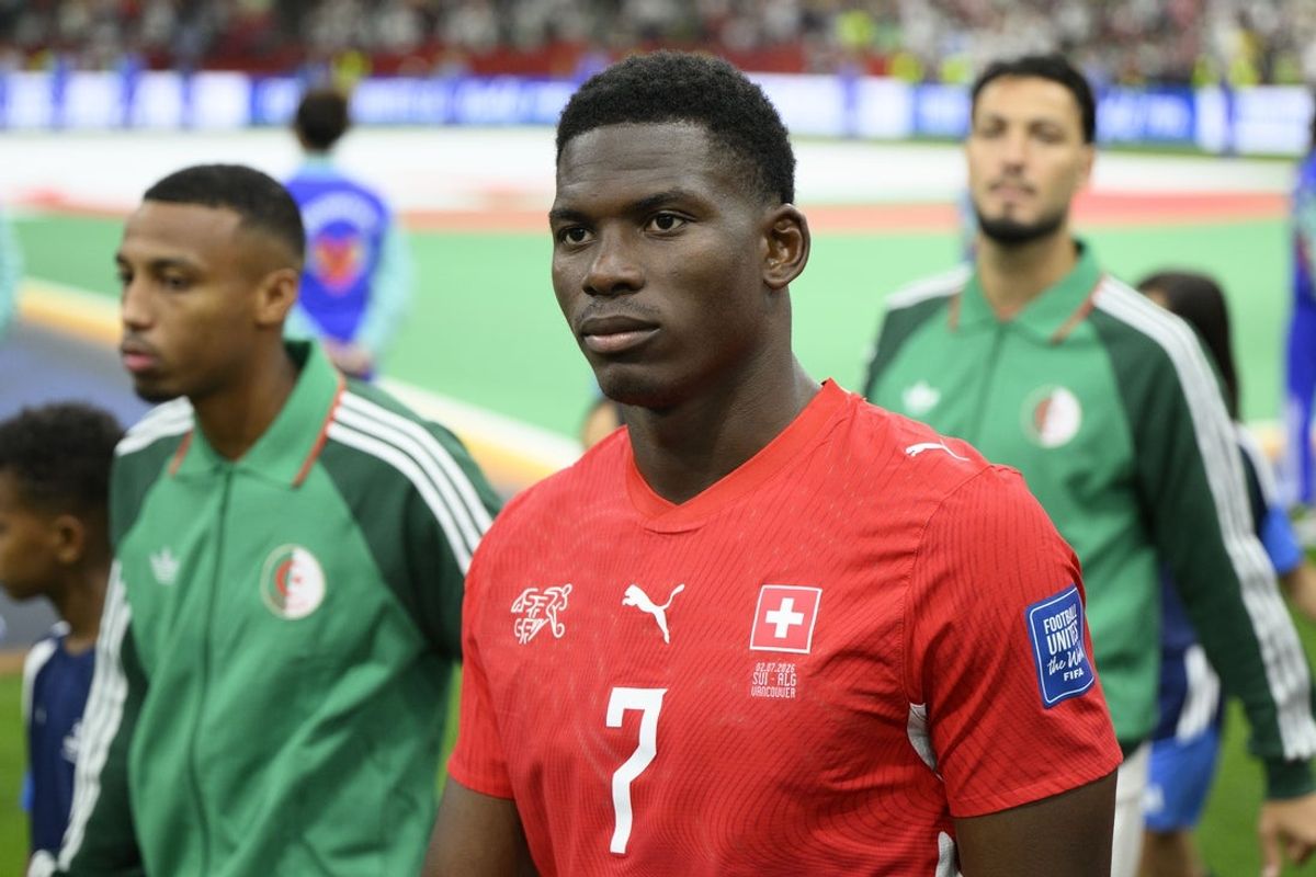 Jul 2, 2026; Vancouver, British Columbia, CAN; Switzerland forward Breel Embolo (7) enters the pitch prior to the first half against Algeria during a Round of 32 match in the 2026 FIFA World Cup at BC Place Vancouver. Mandatory Credit: Anne-Marie Sorvin-Imagn Images