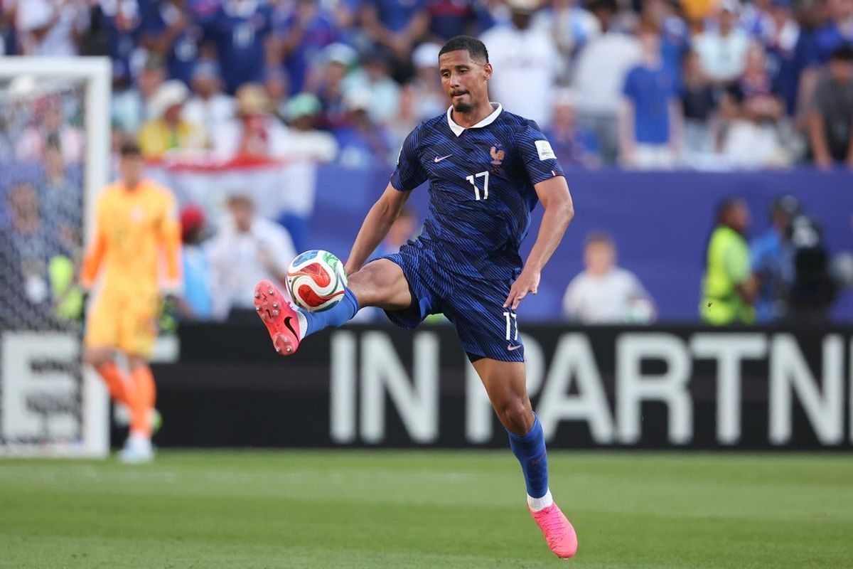 Jul 4, 2026; Philadelphia, Pennsylvania, USA; France defender William Saliba (17) in action against Paraguay during a Round of 16 match in the 2026 FIFA World Cup at Philadelphia Stadium. Mandatory Credit: Bill Streicher-Imagn Images