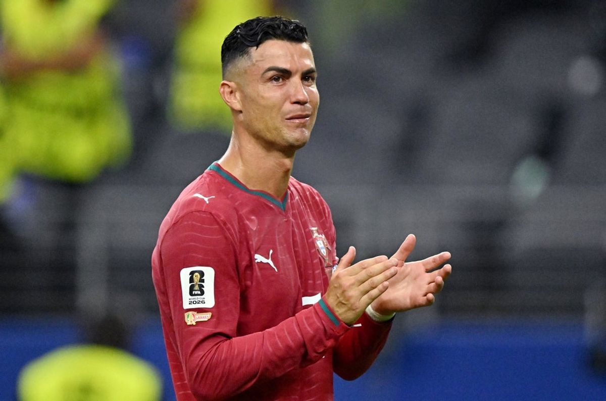 July 6, 2026; Arlington, Texas, U.S.; Portugal's Cristiano Ronaldo looks dejected after the match as Portugal are eliminated from the World Cup.  Mandatory Credit: Maria Lysaker-Imagn Images