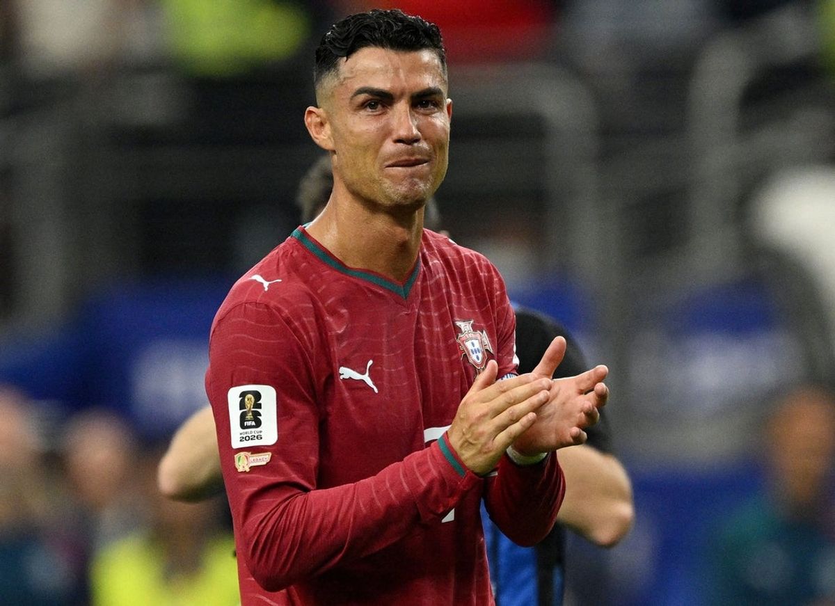 July 6, 2026; Arlington, Texas, U.S.; Portugal's Cristiano Ronaldo looks dejected after the match as Portugal are eliminated from the World Cup.  Mandatory Credit: Jerome Miron-Imagn Images