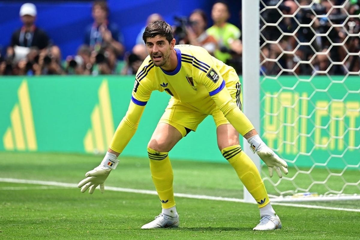 July 10, 2026; Inglewood, California, U.S.; Belgium's Thibaut Courtois.  Mandatory Credit: Gary Vasquez-Imagn Images