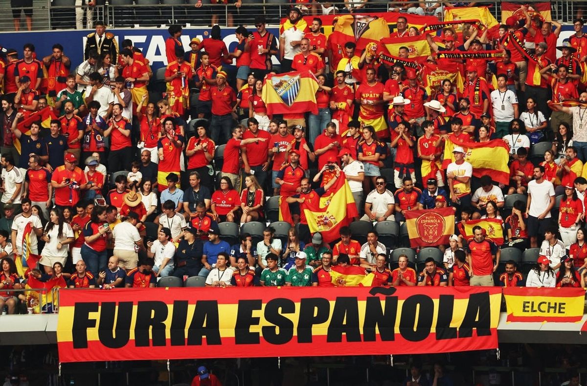 Spain fans before their semifinal match on June 14, 2026.