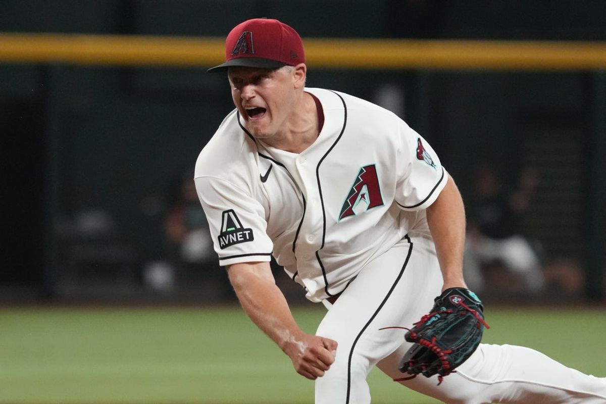 Jul 18, 2026; Phoenix, Arizona, USA; Arizona Diamondbacks pitcher Paul Sewald (38) throws against the St. Louis Cardinals in the ninth inning at Chase Field. Mandatory Credit: Rick Scuteri-Imagn Images