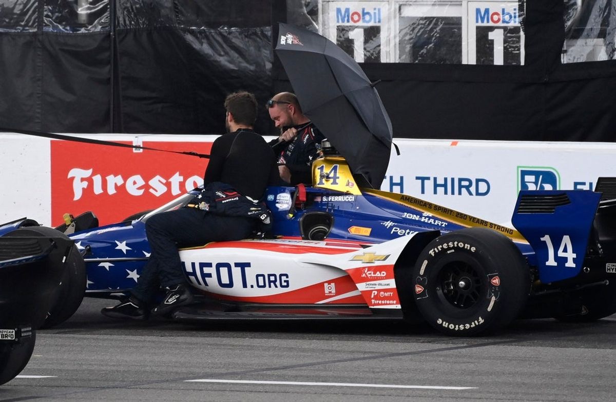 Deadspin | IndyCar Series race at Nashville postponed to Monday NTT IndyCar Series Santino Ferrucci’s car his pushed back to the garage during a weather delay at the Music City Grand Prix at Nashville Superspeedway in Lebanon, Tenn., Sunday, July 19, 2026 The Borchetta Bourbon Music City Grand Prix was postponed to Monday at 3 p.m. ET after inclement weather delayed the start of the race Sunday evening before a second round of storms made racing impossible. The 12th race of the IndyCar season was slated for Sunday at Nashville Superspeedway in Lebanon, Tenn. The official X account of the IndyCar Series initially posted that the race, scheduled for a 5:30 p.m. start, was on hold until the end of the FIFA World Cup final. Fox broadcasts both the World Cup and the IndyCar series, and the Spain-Argentina final required extra time and went past 5:30 ET before Spain prevailed 1-0. Then came the rain. Race organizers worked to dry the track after a storm passed through the Nashville area, and because the track has floodlights, there was a chance to fit in the race Sunday night. But another powerful storm ripped through. As a Fox host describing the scene put it, “The dry track has been utterly sodden in a sudden and almighty deluge.” Andretti Global driver Kyle Kirkwood will hold pole position when drivers bring their cars to the starting line Monday afternoon. –Field Level Media #Deadspin #IndyCar #Series #race #Nashville #postponed #Monday Deadspin | IndyCar Series race at Nashville postponed to Monday NTT IndyCar Series Santino Ferrucci’s car his pushed back to the garage during a weather delay at the Music City Grand Prix at Nashville Superspeedway in Lebanon, Tenn., Sunday, July 19, 2026 The Borchetta Bourbon Music City Grand Prix was postponed to Monday at 3 p.m. ET after inclement weather delayed the start of the race Sunday evening before a second round of storms made racing impossible. The 12th race of the IndyCar season was slated for Sunday at Nashville Superspeedway in Lebanon, Tenn. The official X account of the IndyCar Series initially posted that the race, scheduled for a 5:30 p.m. start, was on hold until the end of the FIFA World Cup final. Fox broadcasts both the World Cup and the IndyCar series, and the Spain-Argentina final required extra time and went past 5:30 ET before Spain prevailed 1-0. Then came the rain. Race organizers worked to dry the track after a storm passed through the Nashville area, and because the track has floodlights, there was a chance to fit in the race Sunday night. But another powerful storm ripped through. As a Fox host describing the scene put it, “The dry track has been utterly sodden in a sudden and almighty deluge.” Andretti Global driver Kyle Kirkwood will hold pole position when drivers bring their cars to the starting line Monday afternoon. –Field Level Media #Deadspin #IndyCar #Series #race #Nashville #postponed #Monday