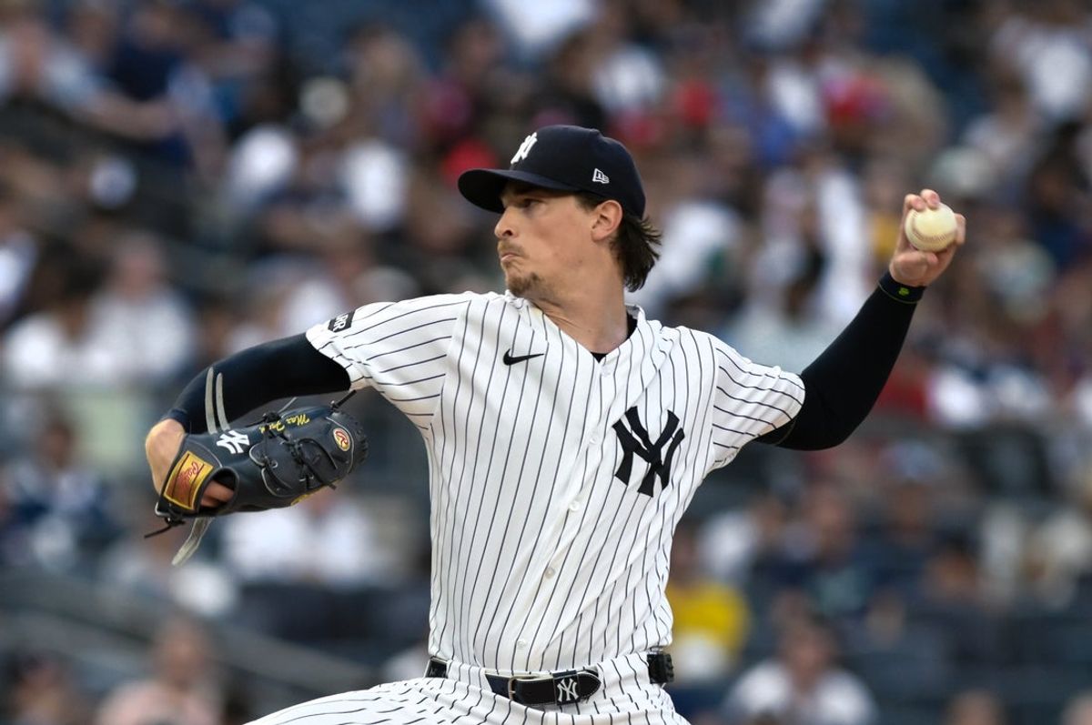 Jul 22, 2026; Bronx, New York, USA; New York Yankees pitcher Max Fried (54) pitches against the Pittsburgh Pirates during the first inning at Yankee Stadium. Mandatory Credit: John Jones-Imagn Images