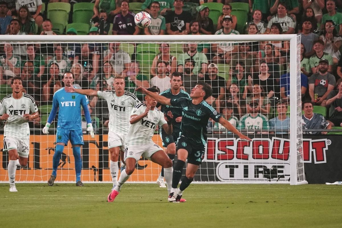 Jul 22, 2026; Austin, Texas, USA; Seattle Sounders FC midfielder Snyder Brunell (37) chases the ball against Austin FC forward Myrto Uzuni (10) during the first half at Q2 Stadium. Mandatory Credit: Dustin Safranek-Imagn Images