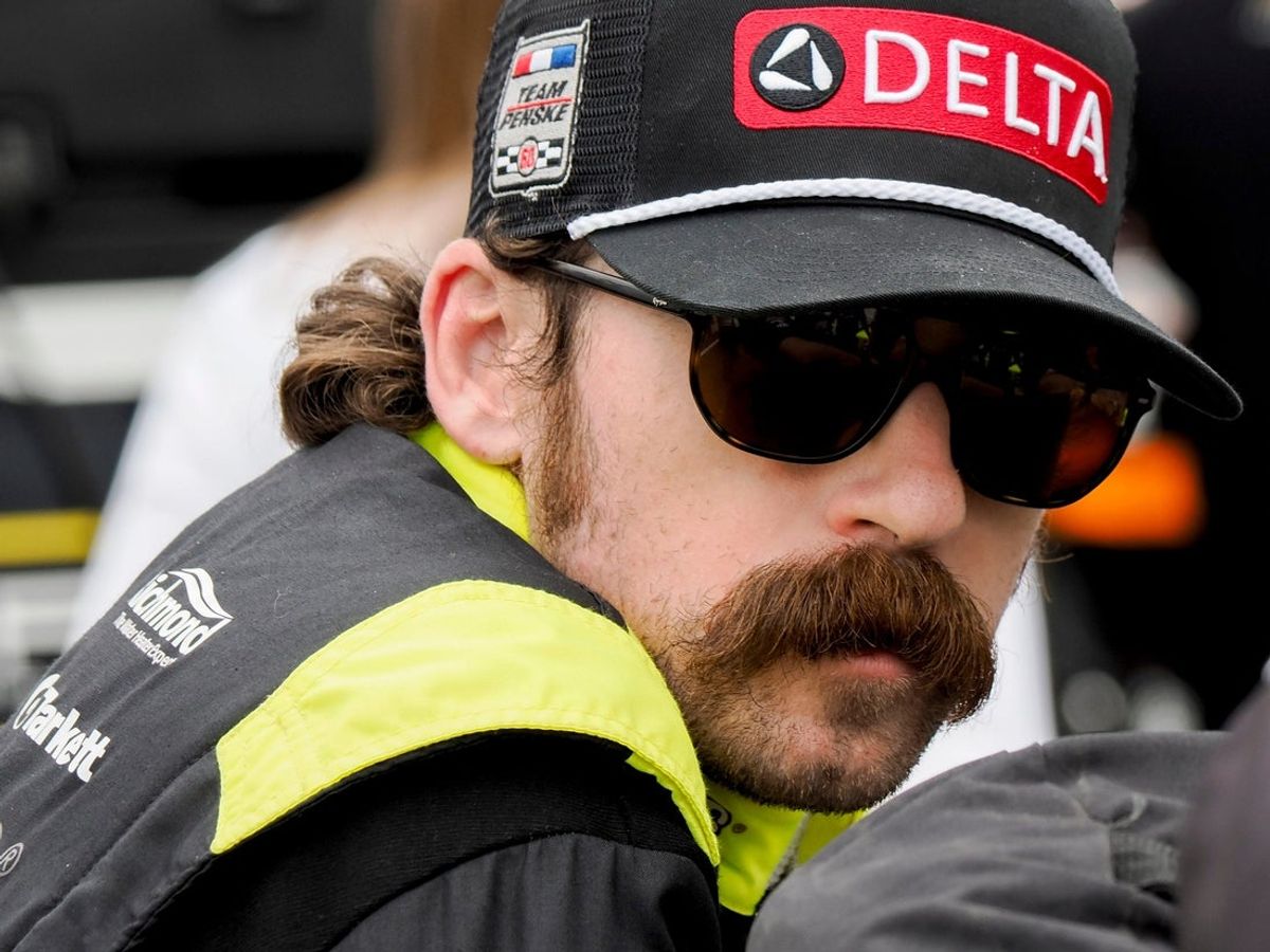 NASCAR Cup Series driver Ryan Blaney (12) looks out over pit lane Saturday, July 25, 2026, during qualifying for the Brickyard 400 at Indianapolis Motor Speedway.