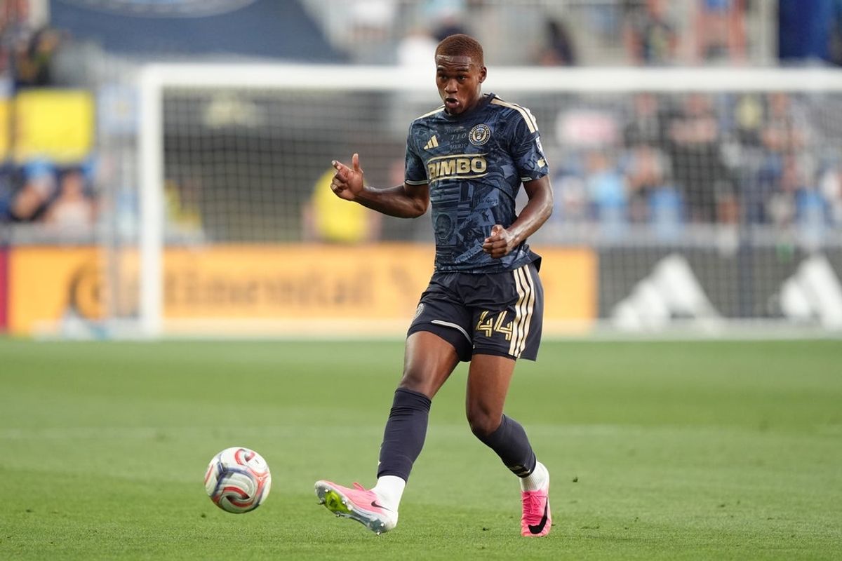 Jul 25, 2026; Chester, Pennsylvania, USA; Philadelphia Union defender Neil Pierre (44) passes the ball against Seattle Sounders FC in the first half at Subaru Park. Mandatory Credit: Kyle Ross-Imagn Images