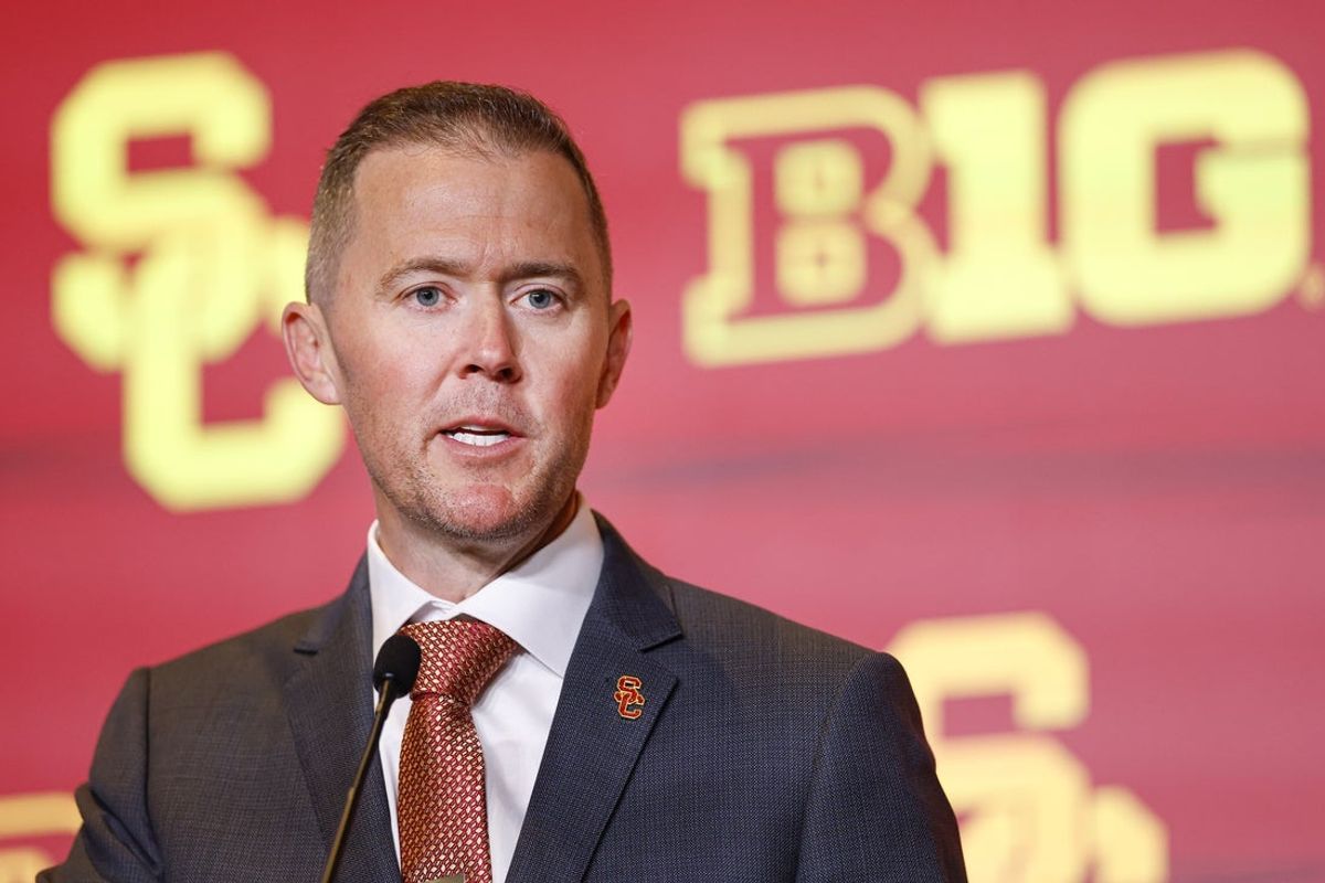 Jul 28, 2026; Chicago, IL, USA; USC Football head coach Lincoln Riley speaks during Media Days at Hilton Chicago. Mandatory Credit: Kamil Krzaczynski-Imagn Images